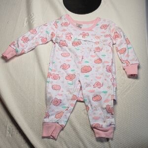 Adorable Pink Elephant Kids Footie